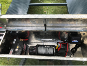Car trailer with electric winch